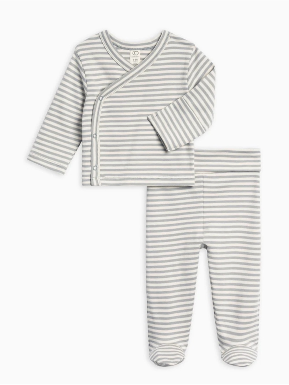 Colored Organics Riley Two Piece Kimono Wrap Top and Pant Set 3-6 months